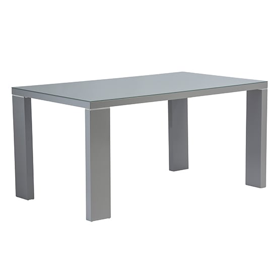 Sako Glass Top Large Dining Table In Grey High Gloss_1