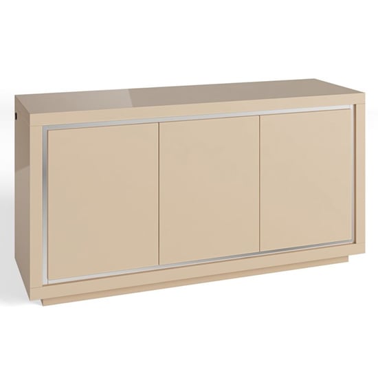 Spalding Modern Sideboard In Cream High Gloss With LED_2