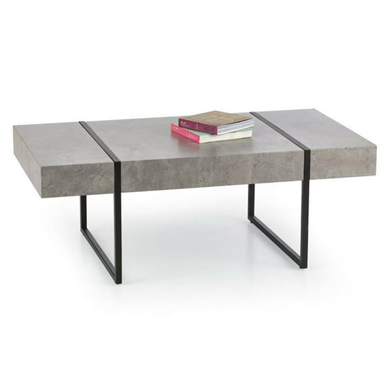 Product photograph of Sanyu Wooden Coffee Table With Metal Legs In Stone Effect from Furniture in Fashion