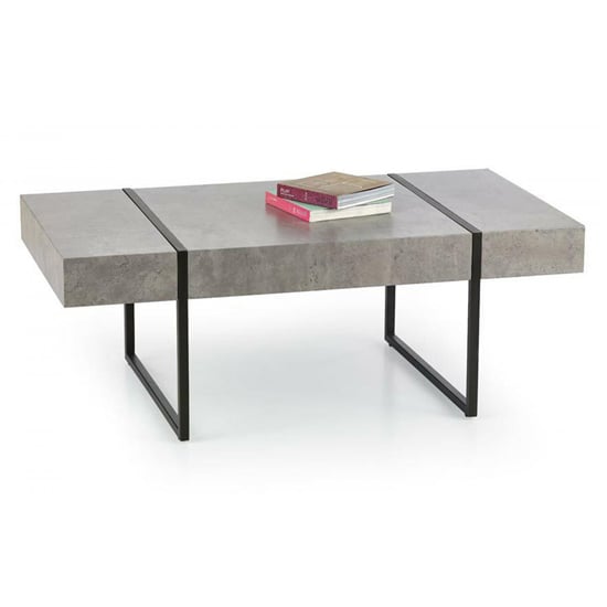 Read more about Sanyu wooden coffee table with metal legs in stone effect