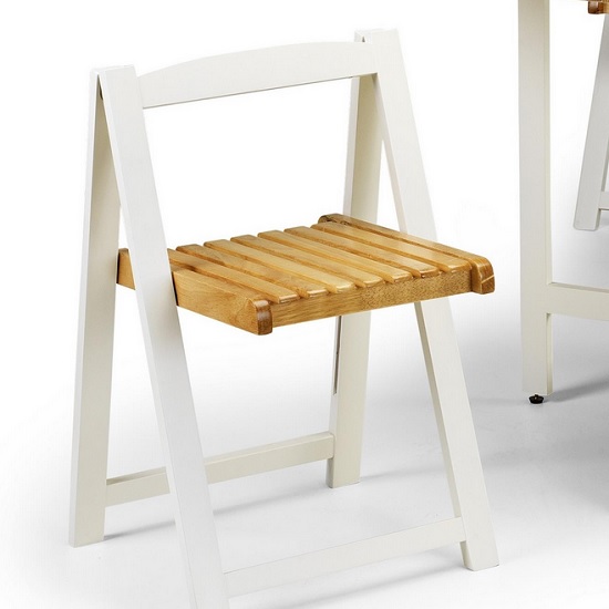 Saidi Natural And White Dining Table With 4 Folding Chairs_3