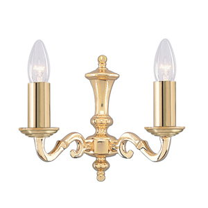 Seville Polished Brass Wall Bracket With Hexagonal  Column