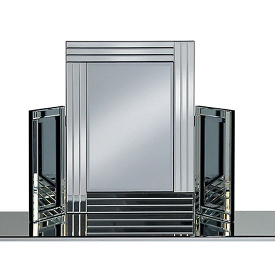 Photo of Elena dressing table mirror in silver with triple bar