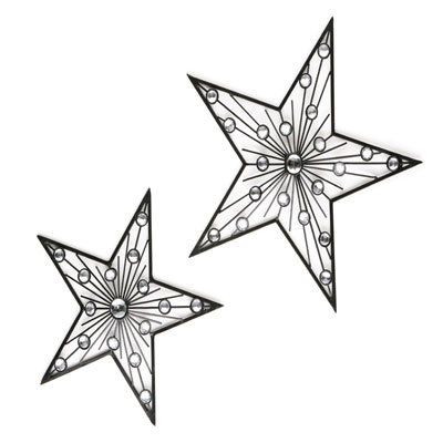 Silver Jewelled Wall Stars