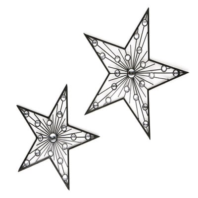 Silver Jewelled Wall Stars