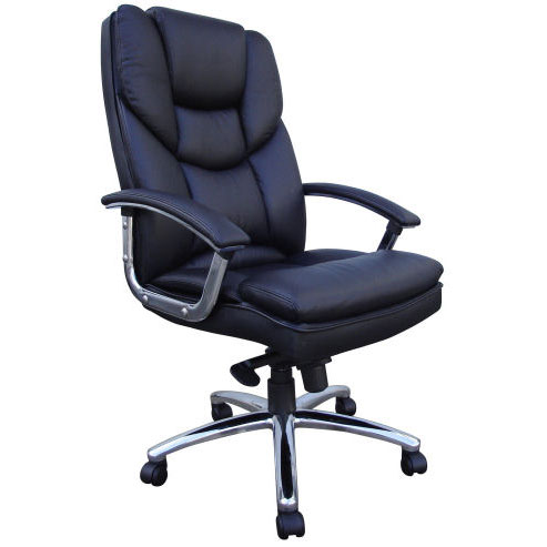 Skyline LuxuryLeather Chair Black - How To Choose Best Office Chairs For Back Problems: 6 Important Aspects To Focus On