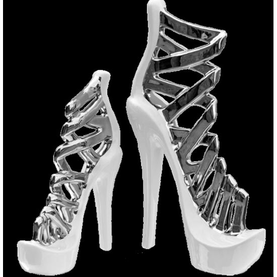 Read more about Large stiletto shoe in white