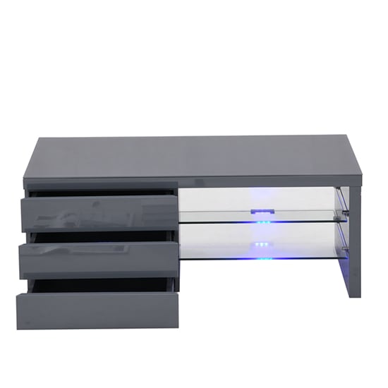 Sonia High Gloss TV Stand In Grey With LED Lighting_3