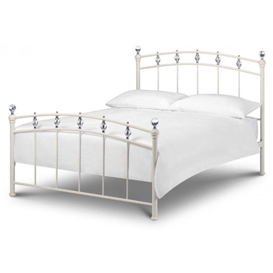 Read more about Sanaz 135cm metal bed in stone white