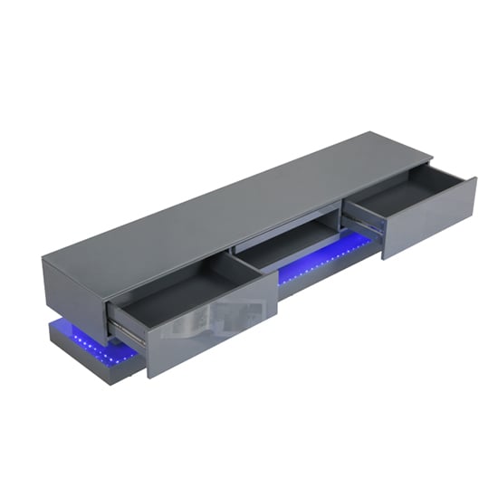 Step High Gloss TV Stand In Grey With Multi LED Lighting_3