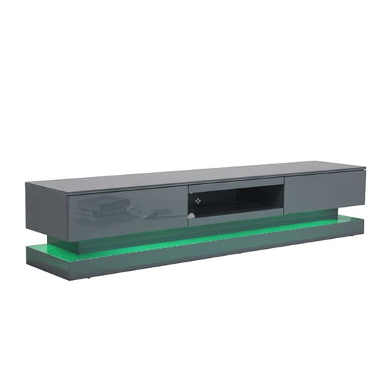 Step High Gloss TV Stand In Grey With Multi LED Lighting_7