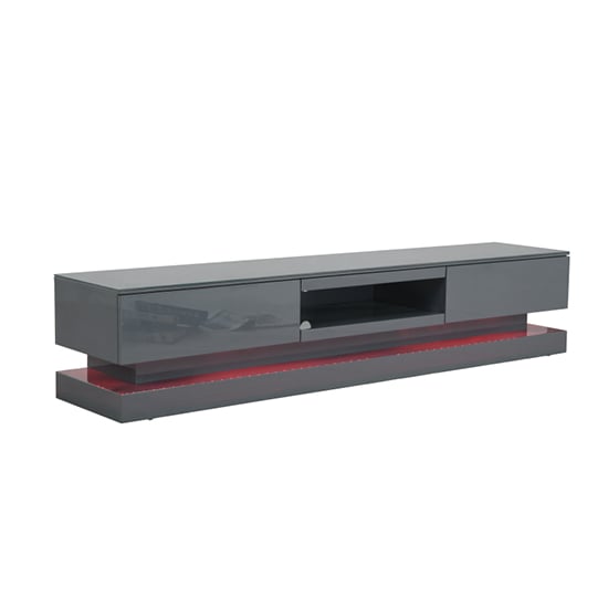 Step High Gloss TV Stand In Grey With Multi LED Lighting_8