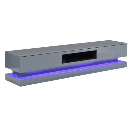 Score High Gloss TV Stand In Mid Grey And Multi LED Lighting_12
