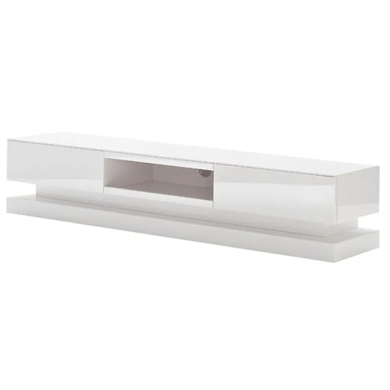 Step High Gloss TV Stand In White With Multi LED Lighting_4