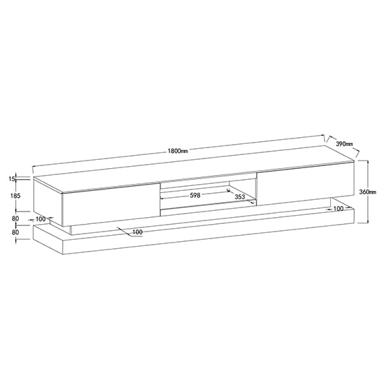 Step High Gloss TV Stand In Grey With Multi LED Lighting_9
