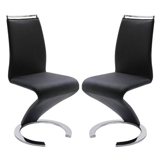 Summer Z Black Faux Leather Dining Chairs In Pair_1