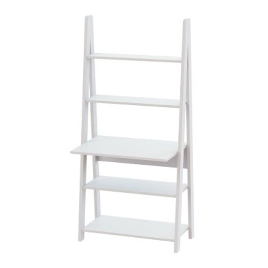 Paltrow Computer Desk In White With Ladder Style Furniture