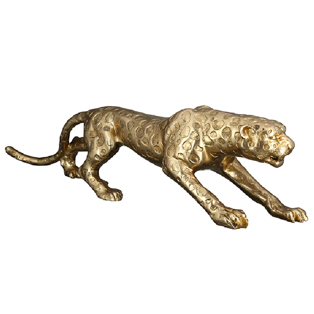 Tracy Cheetah Poly Sculpture In Antique Gold