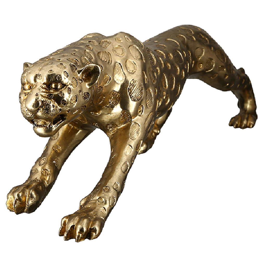 Tracy Cheetah Poly Sculpture In Antique Gold