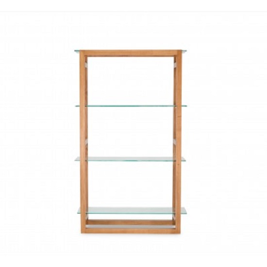 Tribe Bookcase In Solid White Oak With Clear Glass Shelves_2