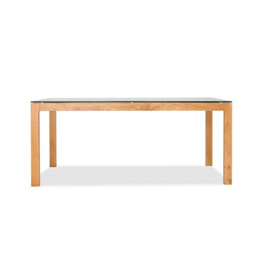 Tribe Glass Dining Table In Clear With Solid White Oak Frame_2