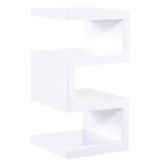 Trio High Gloss 2 Tier Side Table In White_2