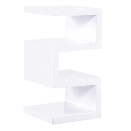 Trio High Gloss 2 Tier Side Table In White Furniture in Fashion