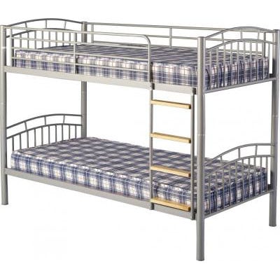 Product photograph of Vanquish 3 Metal Bunk Bed In Silver from Furniture in Fashion