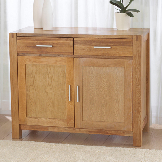 Montreal Sideboard In Walnut Satin With 2 Door And LED Light Furniture in Fashion