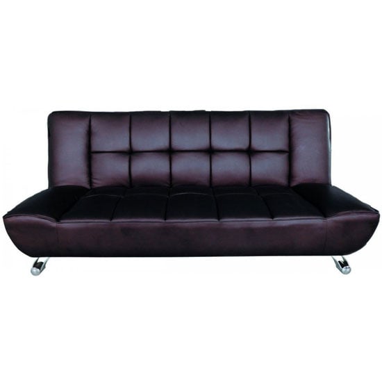 Vougesta Brown Faux Leather Sofa Bed