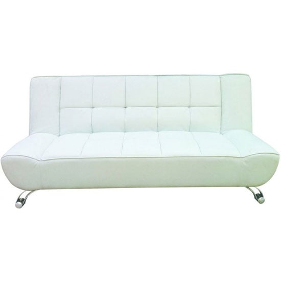Vougesta White Faux Leather Sofa Bed