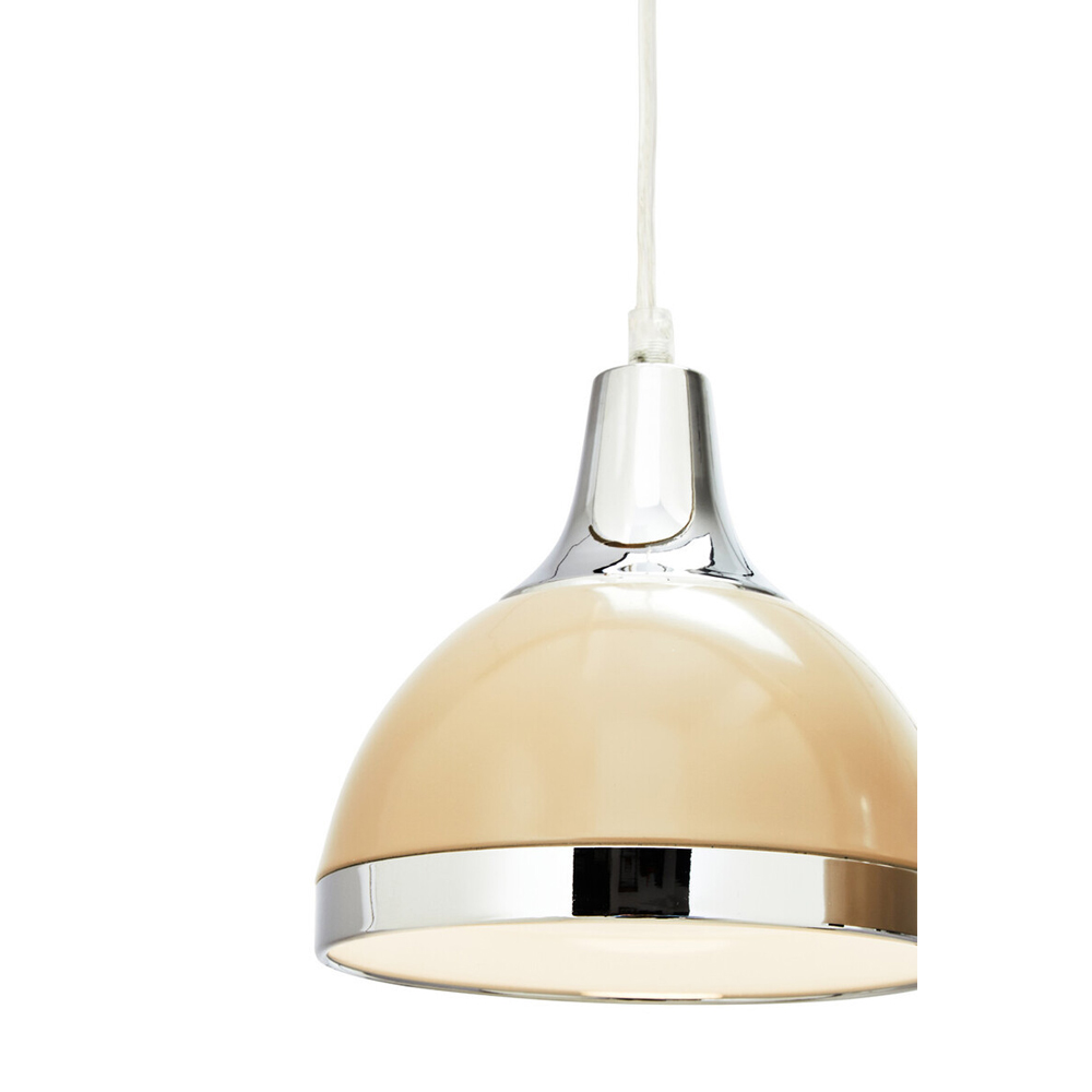 Varmora Metal 3 Shade Pendant Light In Clay And Chrome