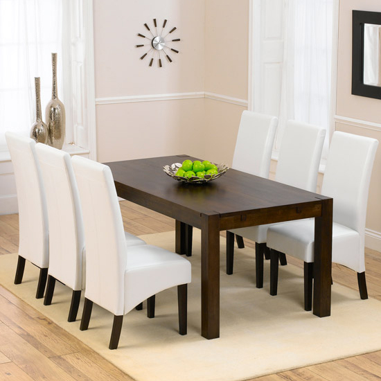 Milan Dark Oak Dining Table And 6 Verona Chairs