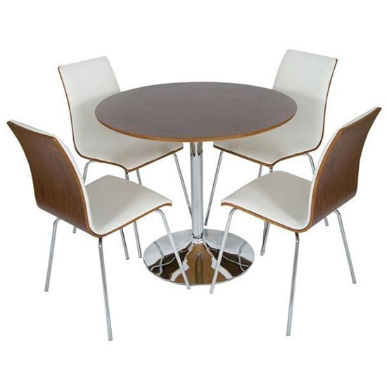 Verona Round  Walnut Dset50WH%20(2) - Choosing Suggestions On Contemporary Bistro Furniture