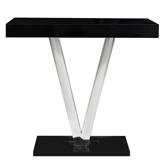 Vienna Rectangular Glass Top High Gloss Bar Table In Black_4