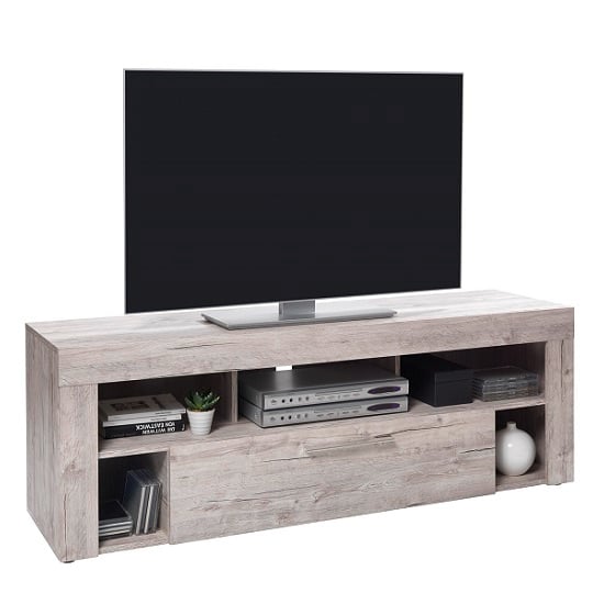 Product photograph of Elista Small Lcd Tv Stand In Sand Oak With 1 Drawer from Furniture in Fashion