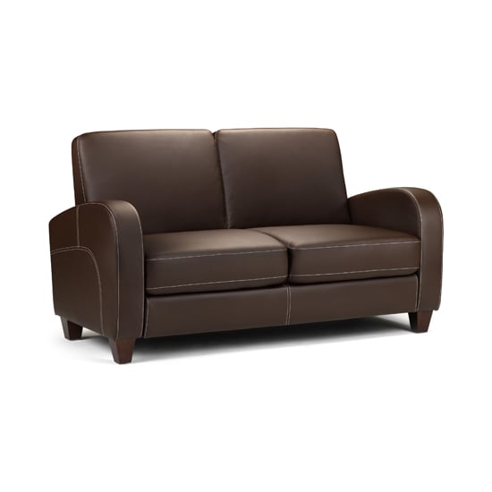 Product photograph of Vaughn 2 Seater Sofa In Chestnut Faux Leather from Furniture in Fashion