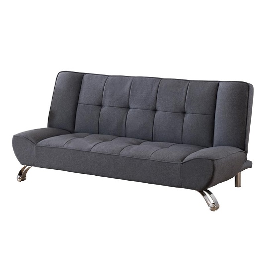 Vougesta Linen Fabric Upholstered Sofa Bed In Grey