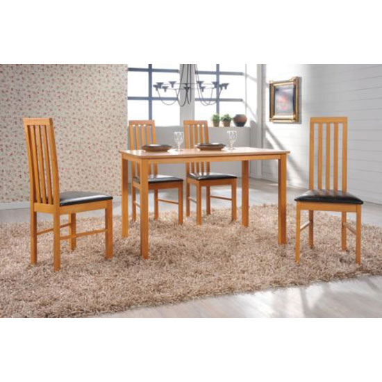 New Wellington Wooden Dining Table With 4 Chairs 21414