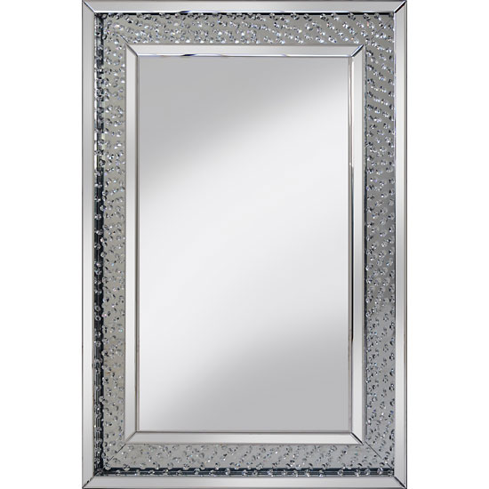 Photo of Rosalie wall mirror in silver with glass crystals border