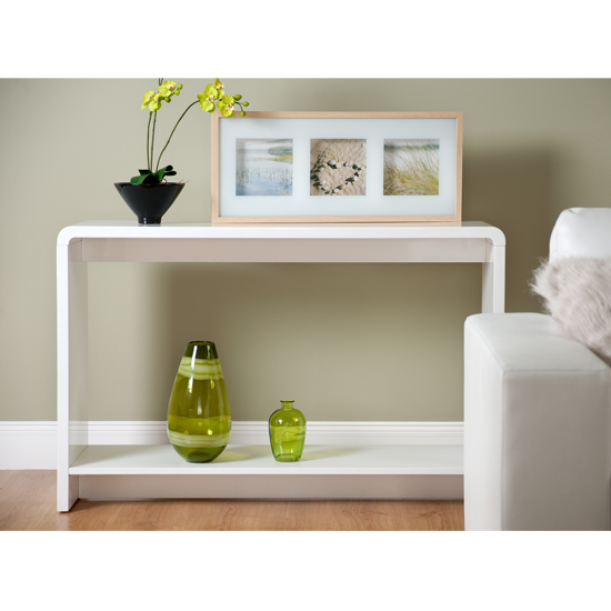 Product photograph of Toscana Console Table In White High Gloss from Furniture in Fashion