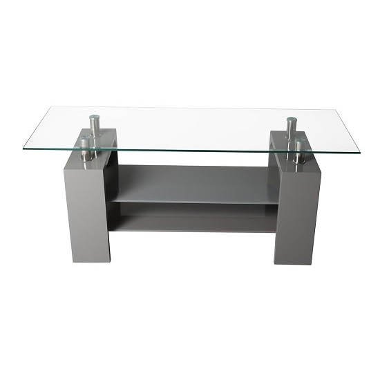 Willis Glass TV Stand In Clear With Grey High Gloss Legs_2