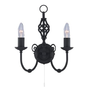 Read more about Zanzibar satin matt black wall lamp