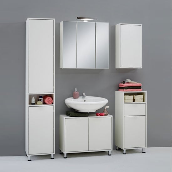 Zamora 2 Bathroom Floor Cabinet in White Finish