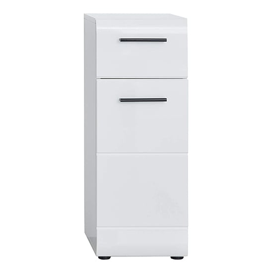 Zenith Floor Storage Cabinet In White With Gloss Fronts_2