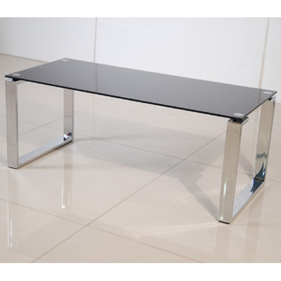 Product photograph of Zeus Black Glass Coffee Table from Furniture in Fashion