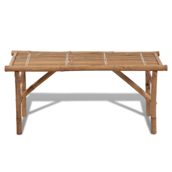Aahna Wooden Folding Garden Bamboo Bench In Natural