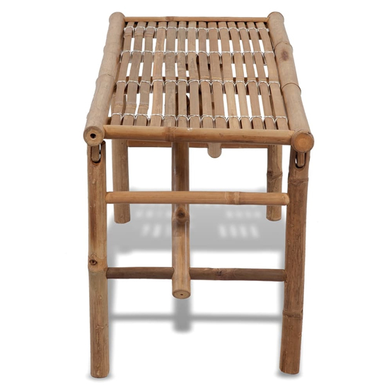 Aahna Wooden Folding Garden Bamboo Bench In Natural