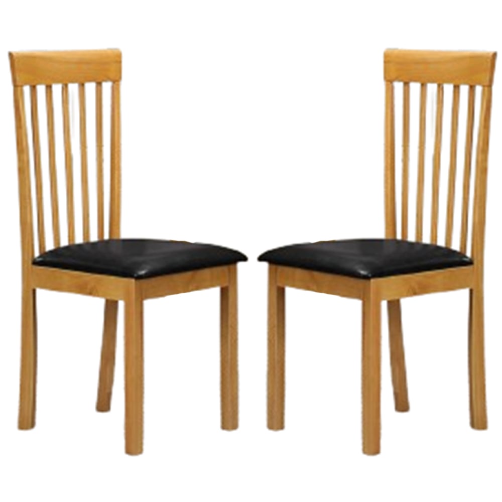 Aalto Oak Wooden Dining Chairs In Pair