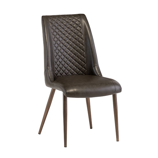 Product photograph of Aalya Faux Leather Dining Chair In Dark Brown from Furniture in Fashion